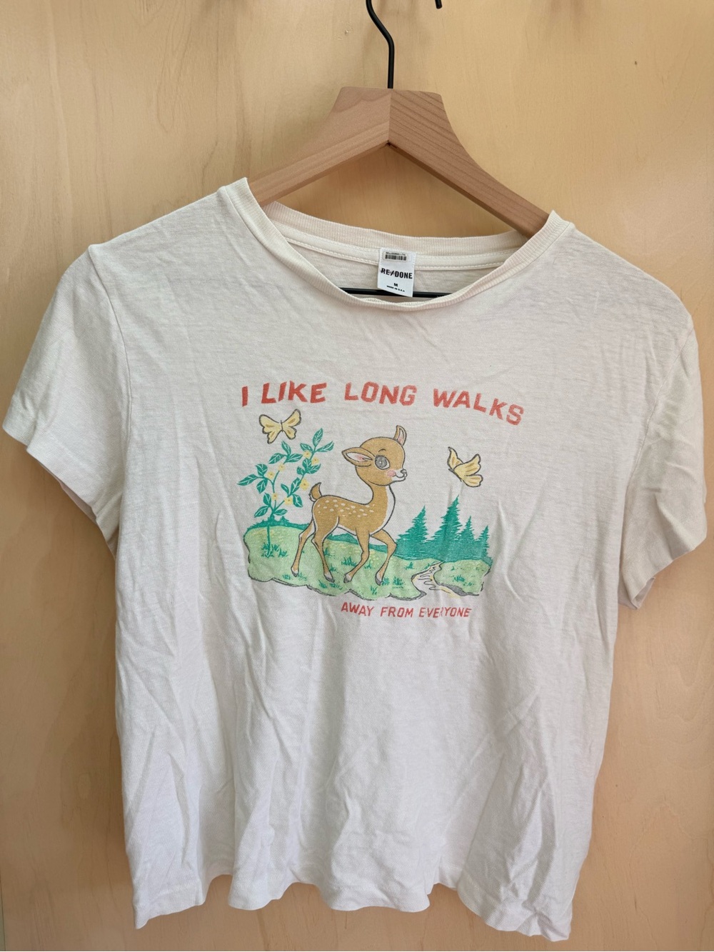 Re/Done "I Like Long Walks" Graphic Tee